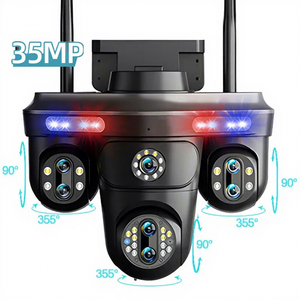 กล้องวงจรปิดไร้สาย 3PTZ ซูมออปติคอล 30 เท่า ความละเอียดสูงสุด Ultra HD 35MP 7 เลนส์ 4 มุมมอง ติดตามอัตโนมัติ รองรับ Wifi IP CCTV ระบบรักษาความปลอดภัยแบบไร้สาย - Product Image 1