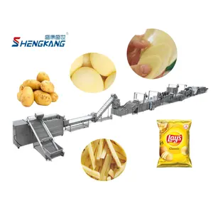 Price french fries production line automatic crisps making machine fried potato chips making machine factory production line