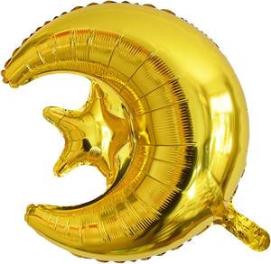 Kit de 11 Ballons Eid Mubarak, Bannière Eid MUBARAK de 16 pouces, Ballons en Mylar Dorés Étoile et Lune pour Célébrations de l'Aïd Ramadan - Product Image 2