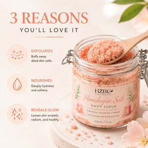 Gommage corporel au <span class=keywords><strong>sel</strong></span> <span class=keywords><strong>de</strong></span> l'Himalaya HZBC en gros - Exfoliant détoxifiant riche en minéraux pour une peau lisse, élimine les peaux mortes, nettoyage en profondeur - Product Image 5