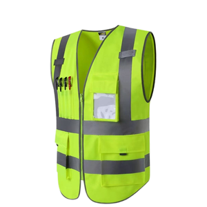 Logotipo personalizable Chaleco reflectante de construcción de poliéster de alta visibilidad Ropa DE SEGURIDAD impermeable para trabajadores mejorados - Product Image 1