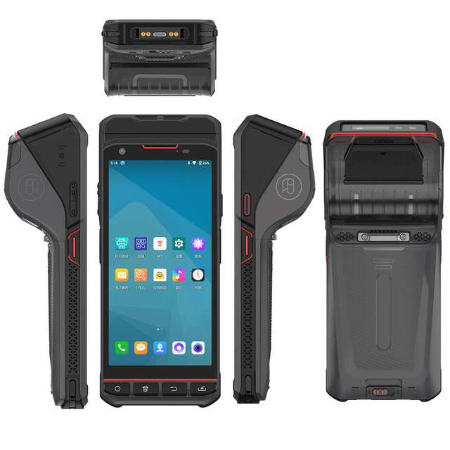 5.5 Inch HD Display Handheld Label Printer PDA Terminal MT6765 Octa Core Scanner NFC 4G LTE 5600mAh Battery Logistics IP54 Stock