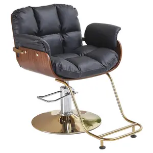 Hot selling salon furniture golden barber chair adjustable hairdressing chair beauty salon factory