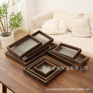 Bandeja de madera Mu Yujia con acabado pulido al aceite, decorativa para uso doméstico, para frutas secas y repostería - Product Image 3