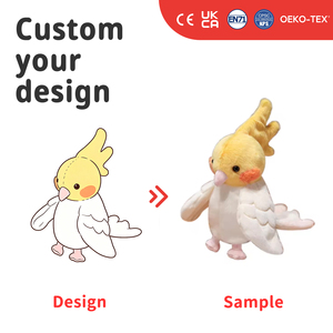 Jouet en peluche perroquet coloré personnalisé, design plumes tropicales vibrantes, fait main, oiseau en peluche doux, cadeau <span class=keywords><strong>pour</strong></span> les amoureux des <span class=keywords><strong>animaux</strong></span>, décoration maison et chambre - Product Image 1