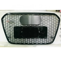 Grille de pare-chocs avant noire en nid d'abeille pour A6 C7 S6 RS6 2013 2014 2015, pièces de tuning, ABS facile à installer, 1 ensemble, finition brillante