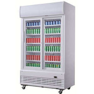 Réfrigérateur commercial réfrigéré refroidisseur à double porte en verre refroidisseur de boissons réfrigérateur d'affichage de supermarché à vendre - Product Image 1