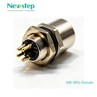 M8 Schraubanschluss, Löttyp, Stecker und Buchse, 3, 4, 5, 6, 8 Pins, Frontmontage, Rundsteckverbinder