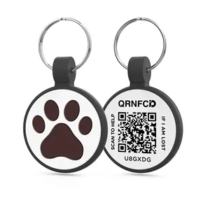 Código NFC QR personalizado Silicone Dog Name ID Tag