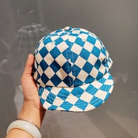 Bebé niños Nueva primavera y verano colorido tablero de ajedrez Patchwork gorra de béisbol para bebé