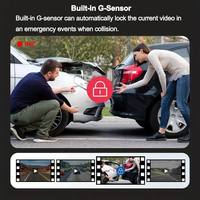 Cámara para Auto de 3 Canales 1080p, Delantera/Trasera/Interior, Gran Angular de 130-150°, Visión Nocturna, Monitor de Estacionamiento 24H, Control por Aplicación, WiFi Integrado