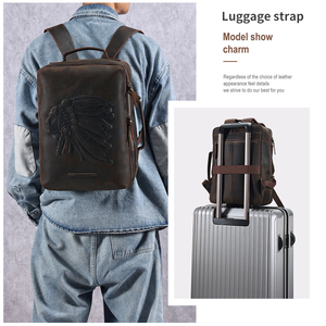 Ba Lô In Logo Dập Nổi Theo Yêu Cầu Cổ Điển Túi Đi Học Ba Lô Đựng Máy Tính Xách Tay 14 Inch Ba Lô Da Thật Cho Nam - Product Image 3