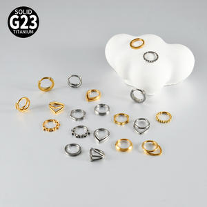 Vente en gros de bijoux de piercing corporel, anneaux de nez, boucles d'oreilles hélix, bijoux de piercing en titane G23, anneaux de nez en forme de goutte d'eau - Product Image 2