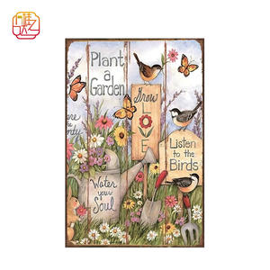 Rustiek Aluminium <span class=keywords><strong>Vintage</strong></span> Bord Met Een Leuk Bloemen-En Vogelontwerp, Metalen Bord Voor Binnenplaats, Garage, Boerderij, Buitentuin - Product Image 1