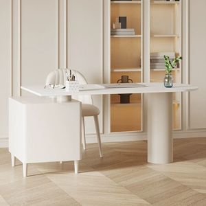 Escritorio de Computadora Moderno y Minimalista con Cajón, Escritorio Blanco para Oficina, Hogar, Estudio, Dormitorio, Apartamento Pequeño, Estación de Trabajo - Product Image 3
