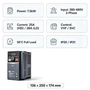 Variateur de fréquence SINEE EM730-7R5-3B 7,5 kW 380 V 25 A AC 50 Hz ° Freinage intégré à charge complète pour moteur de ventilateur et de pompe - Product Image 2