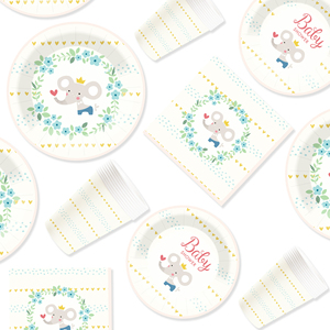 Juego de vajilla desechable para fiesta de baby shower DAMAI, platos de papel con diseño floral para suministros de cumpleaños, para 8 personas - Product Image 3