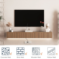 Soporte de TV Flotante para Montar en la Pared con 16 LED de Colores, Soporte de TV Moderno de 69 Pulgadas, Mueble de TV Flotante para Televisores de 55, 60 y 65 Pulgadas