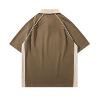 Sudadera americana Calidad de lujo Unisex Color Blocking Chenille Bordado Polo Camiseta para hombres