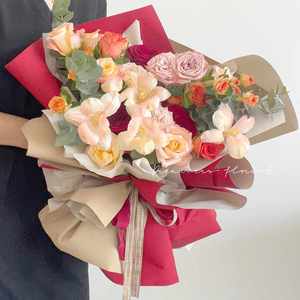 กระดาษห่อดอกไม้กันน้ำพิมพ์ลายดอกไม้สีพื้น ขนาด 52 ซม.*6 หลา/ม้วน สำหรับวัสดุจัดดอกไม้ รุ่นใหม่ล่าสุด - Product Image 5
