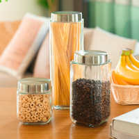 Distributeur de spaghetti en verre avec couvercle en acier inoxydable, grand récipient à pâtes hermétique, ensemble de boîtes de rangement de cuisine