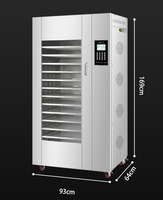 Déshydrateur alimentaire commercial en acier inoxydable à 20 plateaux, minuterie réglable de 0 à 24h, température de 30 à 90 degrés, pour légumes et fruits