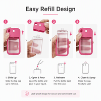Flacon pulvérisateur portable de 40 ml en PETG avec grande ouverture, atomiseur fin rechargeable pour désinfectant et parfum de voyage