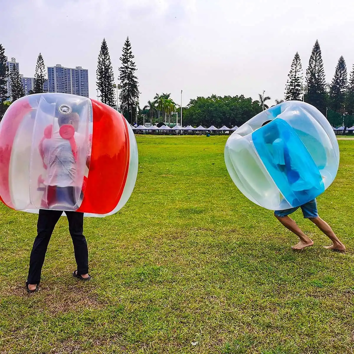Ensemble de 2 balles gonflables pour enfants, ballon de football Zorb, bleu, sarong, boulier bouddha
