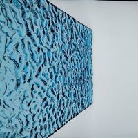 Verre décoratif texturé en forme de vague 3D, formé en four, en verre fusionné, pour cloison ou paroi de douche, 5mm-12mm