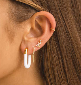 Pendientes de Plata de Ley S925 de 16g con Diseño de Ojo de Caballo Marquise y Libélula Multitaladrada, con Parte Trasera Plana y Rosca para Perforaciones - Product Image 4