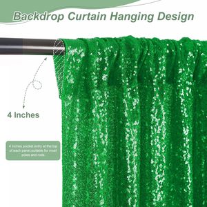 Rideaux occultants en velours polyester de style européen de luxe avec œillets pour la décoration du salon, vert - Product Image 4