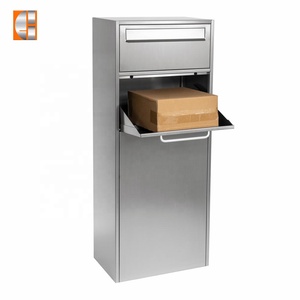 Hộp thư bưu kiện bằng thép không gỉ tùy chỉnh, lắp đặt trên sàn, hộp thư ngoài trời, hộp thư nhận hàng lớn có khóa chìa. - Product Image 3