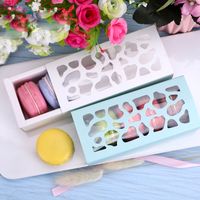Boîte de macarons rose/blanc/couleur, pièces, boîte personnalisée avec logo, 1 rangée, 6 diviseur