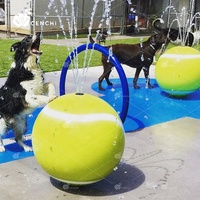 Parc aquatique commercial pour chiens avec balles de tennis, jouet interactif à jet d'eau pour enfants et animaux de compagnie, idéal pour les parcs canins, les centres de villégiature et les aires de jeux aquatiques.