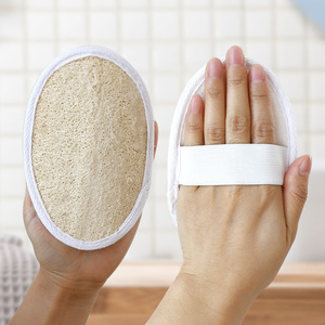 Natural Loofah Bath Sponge 10x14.5Cm With Strap For Exfoliating Shower Use - Product Image 1