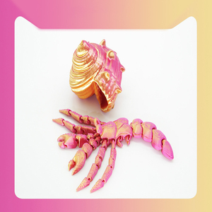 Adorno de Escritorio Impreso en 3D, Desmontable y Giratorio, Modelo de Cangrejo Ermitaño Personalizado, Regalo para Niños - Product Image 3