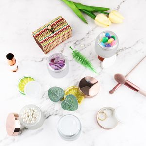 Vente en gros de pots en verre de 30g à 100g avec couvercle en plastique pour crème de soin de la peau et contenants d'huile cosmétique, impression sérigraphique personnalisée - Product Image 5