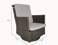 Rattan PE Marron 360 °   Chaise de patio pivotante avec coussin gris clair