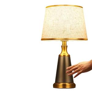 Dimmable Touch <b>Sensor</b> Table Lamp Chinese Classical American Luxury Style Typhoon Bedroom Bedside Lamp Chinese Style for Bedroom - Product Image 3