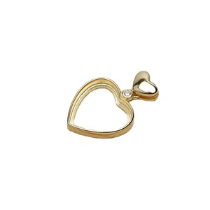 Pendentif en argent S925 en forme de cœur, 13,5 mm, avec marbre et perle, pour la création de bijoux DIY, accessoire vide pour pendentifs et composants, motif amour - Product Image 5