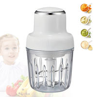 Pengolah Makanan Bayi OEM 600ml Baja Tahan Karat 8 Mata Pisau Mangkuk Kaca Borosilikat Tinggi Warna Kustom 200W Steker EU Motor Berlapis Tembaga 1