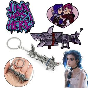 Porte-clés Arcane Jinx, arme requin, pendentif en métal, accessoires pour porte-clés - Product Image 2