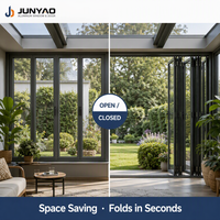Ventana Plegable de Doble Acristalamiento Insonorizada Comercial JUNYAO 6063-T5 CE NFRC ODM para Escuelas