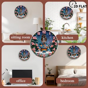<b>Round</b> Wooden Wall Clock 25Cm Silent Movement Home Living Room Decor - Product Image 3