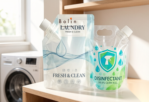 Individuell bedruckbare, transparente Standbeutel (4L, <span class=keywords><strong>5L</strong></span>) für Flüssigkeiten – recycelbar, mit Ausgießer, für Getränke, Catering, Wasser, Saucen, Gewürze, Milch, Cola - Product Image 2