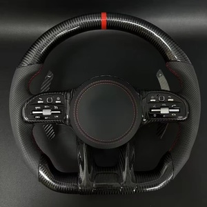 Misura per Benz Mercedes <span class=keywords><strong>AMG</strong></span> C63 E63 a <span class=keywords><strong>C</strong></span> E CL GL <span class=keywords><strong>W205</strong></span> W204 W213 W212 2012-2021 su misura RPM LED volante in fibra di carbonio - Product Image 3