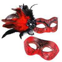 Costume rose drôle Cosplay masque vénitien Mardi Gras carnaval mascarade masque plume masque de fête pour fête approvisionnement décor de noël