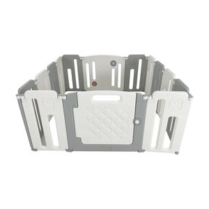 ABST באיכות גבוהה תינוק מתקפל גדר חמה פלסטיק ילדים לול גריי + לבן צבע 12 + 2 פנל קיד של בטיחות גדר - Product Image 2