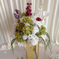 Centres de table de mariage durables en soie, 30 cm, mélange vert et blanc, boule de fleurs de mariage pour l'entrée