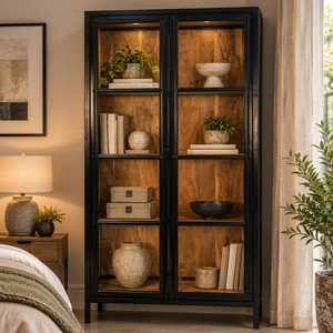 Armario de Madera Maciza Estilo Vintage, Mueble Alto para Dormitorio, Mueble Moderno para el Hogar, Almirah Industrial - Product Image 1